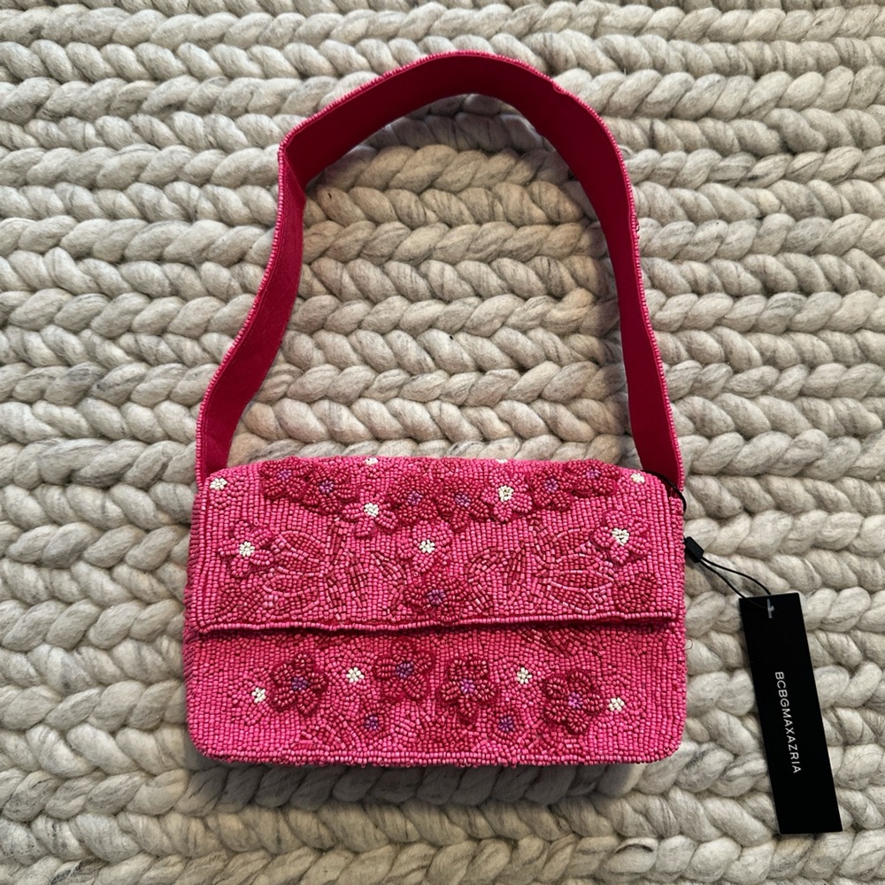 *SOLD* BCBGMAXAZRIA Beaded Pink Floral Bag